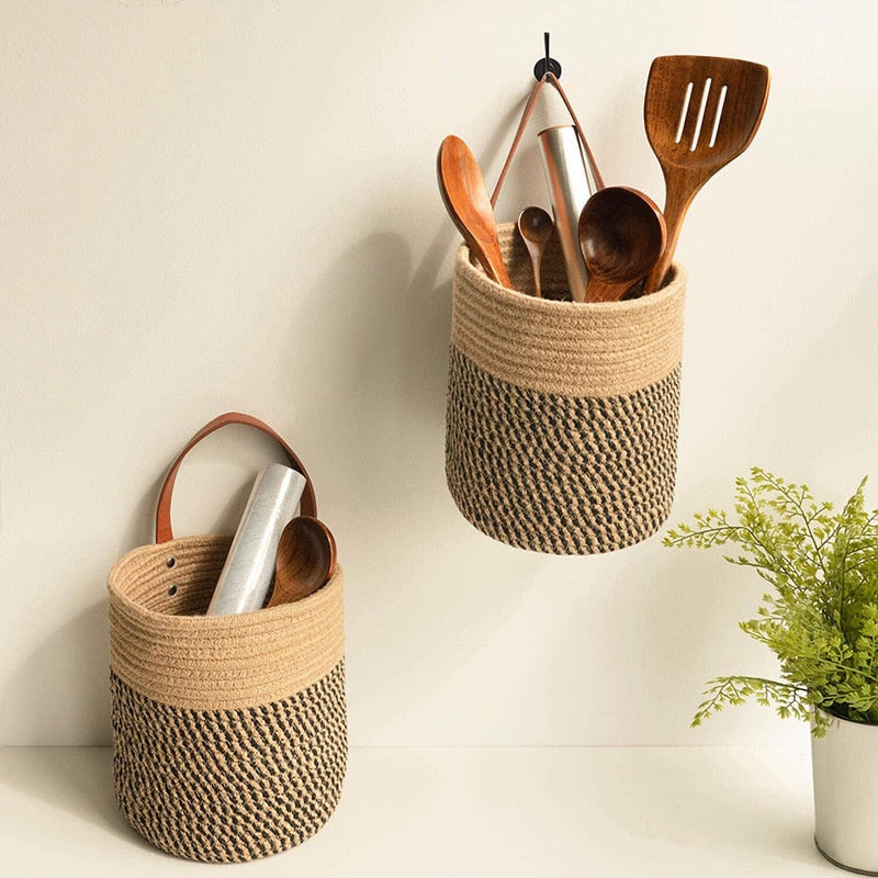 Handmade Wall Hanging Rope Basket