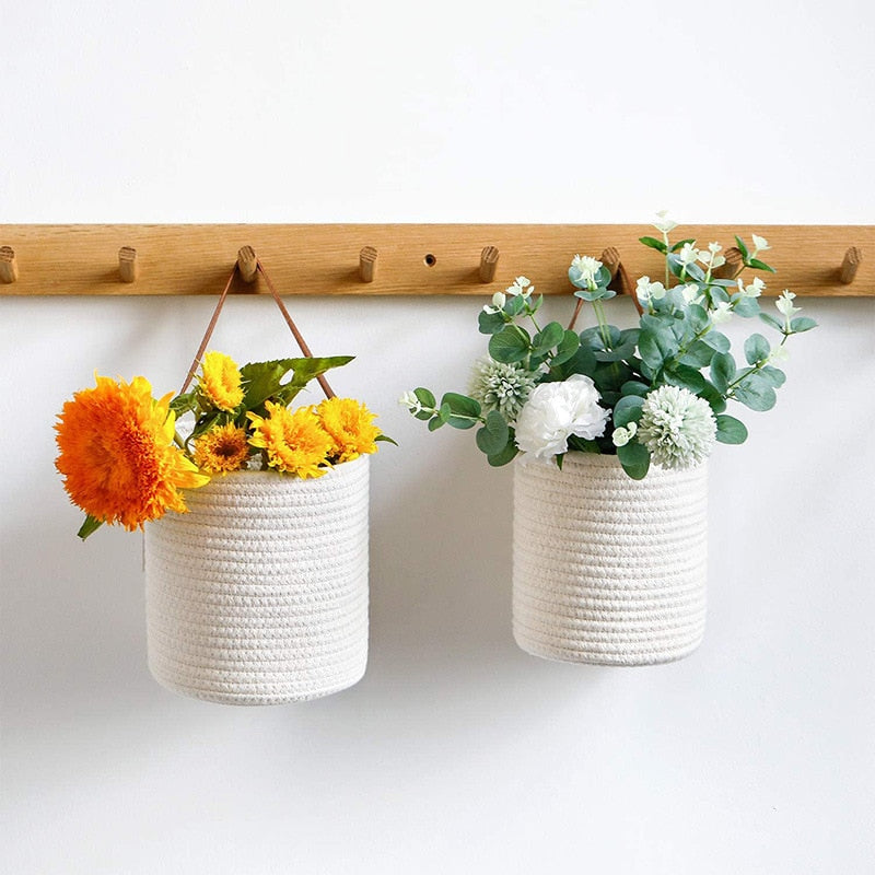 Handmade Wall Hanging Rope Basket