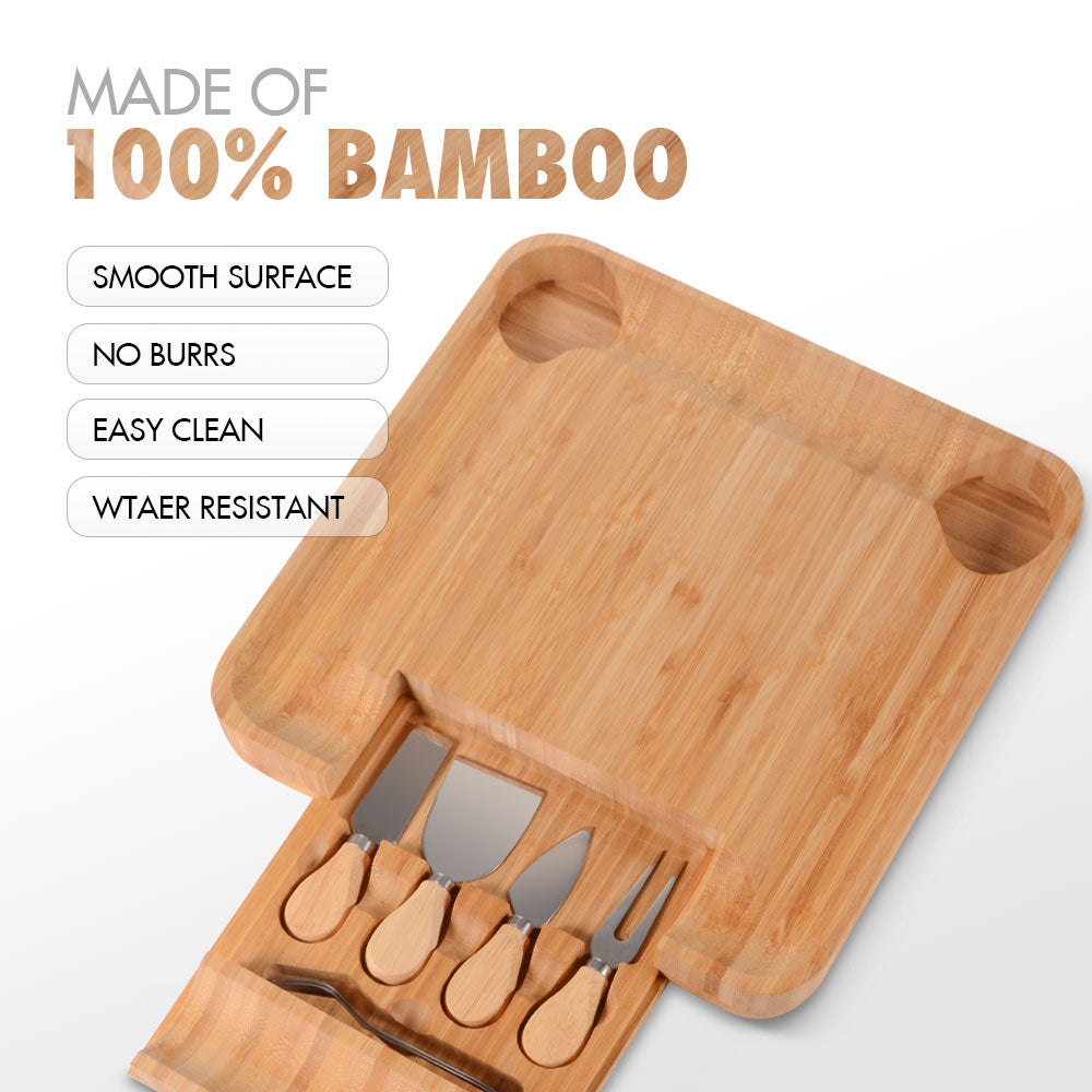 BAMBOO Handle Cheese Knives Board Set